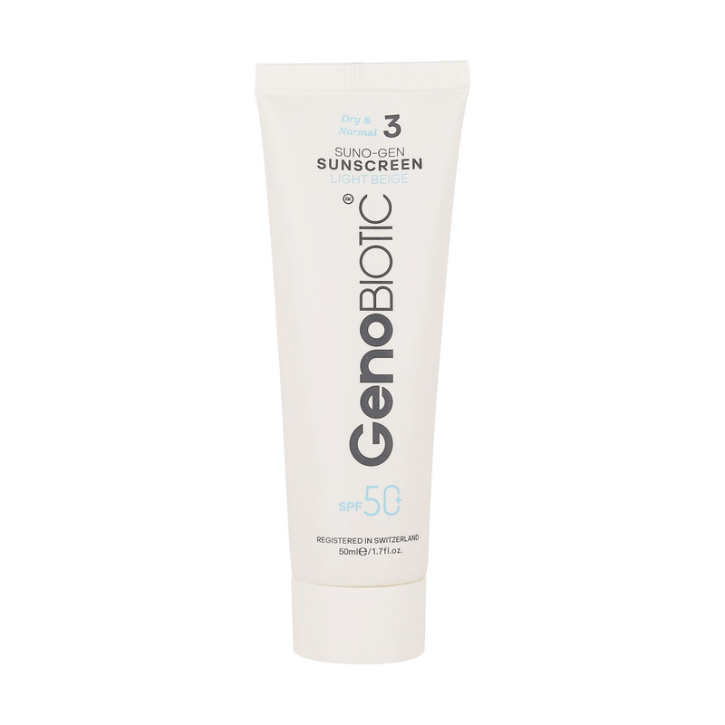 کرم ضد آفتاب رنگی صورت ژنوبایوتیک SPF 50 مدل SUNOGEN مناسب پوست های خشک و معمولی حجم 50 میلی لیتر کرم ضد آفتاب رنگی صورت ژنوبایوتیک SPF 50 مدل SUNOGEN مناسب پوست های خشک و معمولی حجم 50 میلی لیتر