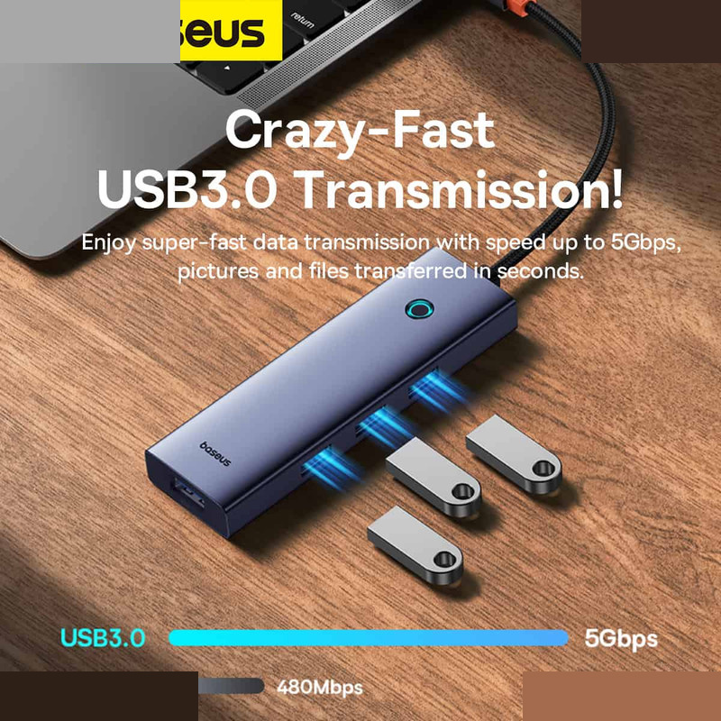 هاب 5 پورت USB-C بیسوس مدل UltraJoy Series BS-OH149 هاب 5 پورت USB-C بیسوس مدل UltraJoy Series BS-OH149