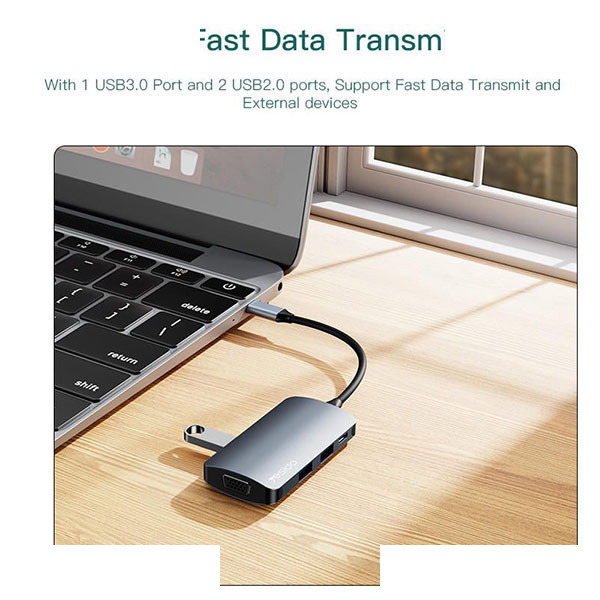 هاب 7 پورت USB-C یسیدو مدل HB16 هاب 7 پورت USB-C یسیدو مدل HB16