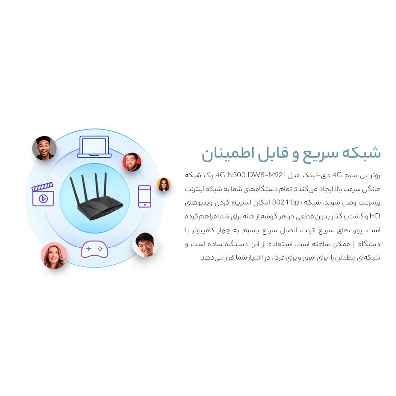 روتر بی سیم 4G دی-لینک مدل 4G N300 DWR-M921 روتر بی سیم 4G دی-لینک مدل 4G N300 DWR-M921