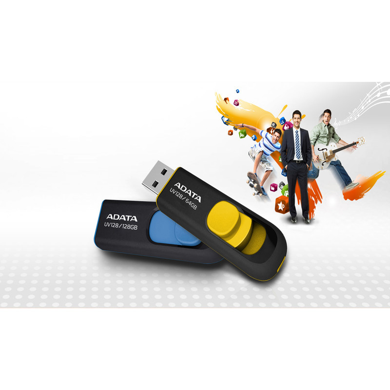 فلش مموری کشویی ایدیتا مدل DashDrive UV128 ظرفیت 64GB رابط USB 3.0
