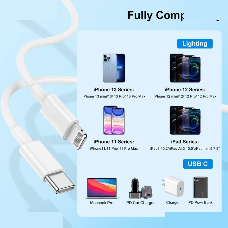 کابل تبدیل تایپ سی به لایتنینگ نیبیوا مدل 001 طول 1 متر کابل تبدیل تایپ سی به لایتنینگ نیبیوا مدل 001 طول 1 متر