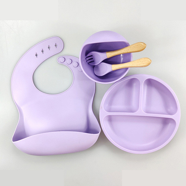 ست ظرف غذا خوری 5 تکه کودک مدل SILICONE ست ظرف غذا خوری 5 تکه کودک مدل SILICONE
