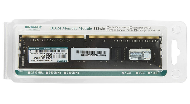 رم دسکتاپ DDR4 تک کاناله 2400 مگاهرتز کینگ مکس ظرفیت 4 گیگابایت رم دسکتاپ DDR4 تک کاناله 2400 مگاهرتز کینگ مکس ظرفیت 4 گیگابایت