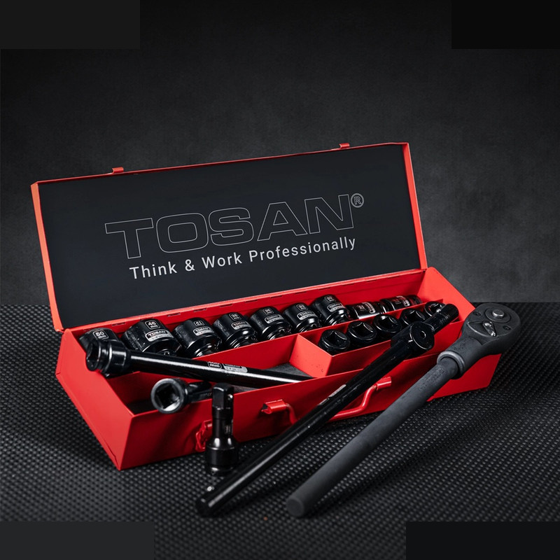 آچار بکس فشار قوی توسن مدل T3435-19IBI درایو 3/4 اینچ مجموعه 19 عددی آچار بکس فشار قوی توسن مدل T3435-19IBI درایو 3/4 اینچ مجموعه 19 عددی