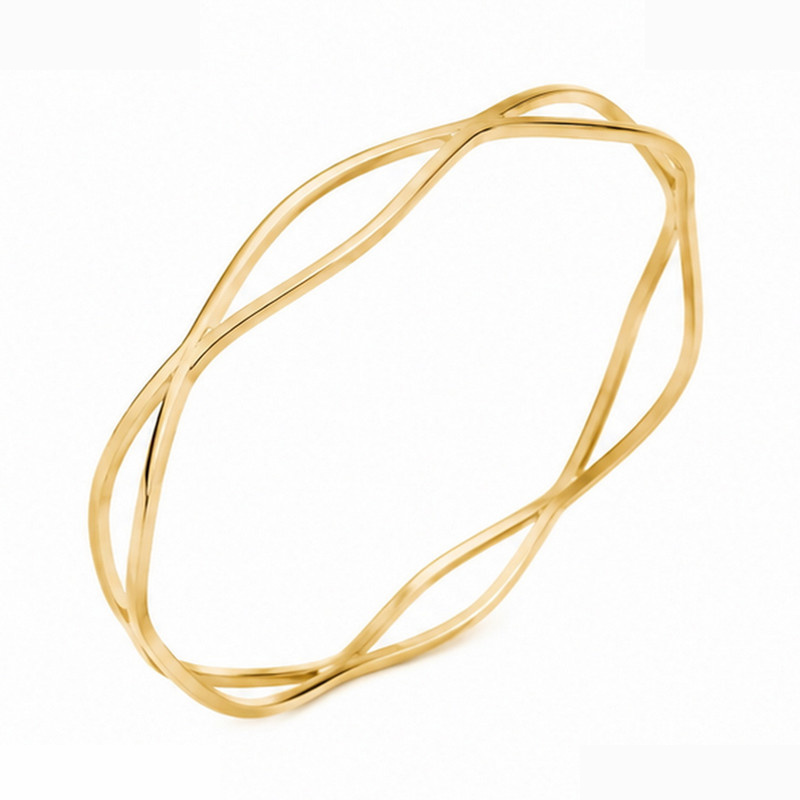 النگو طلا 18 عیار زنانه گالری طلای پیرعطا مدل آینه ای موجدار کد Wave22g سایز 2 النگو طلا 18 عیار زنانه گالری طلای پیرعطا مدل آینه ای موجدار کد Wave22g سایز 2
