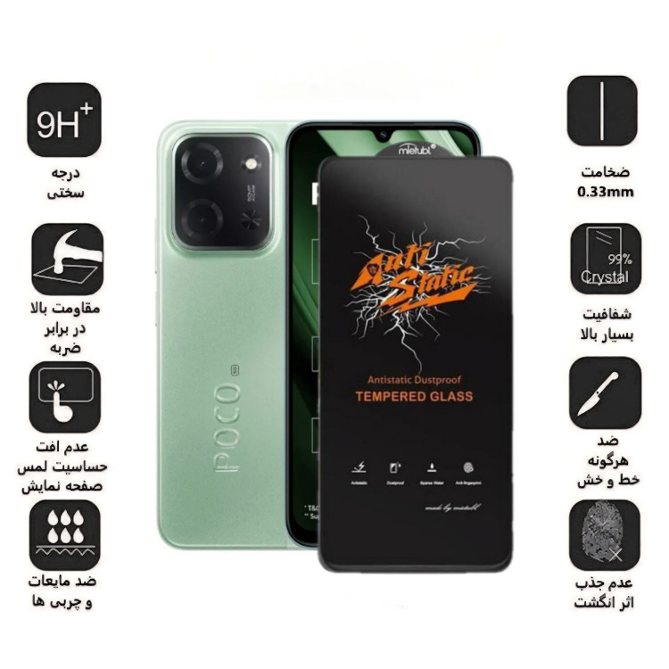 محافظ صفحه نمایش شیشه ای گوشی موبایل زیفرند مدل Antistatic Dustproof مناسب شیائومی Poco C85 5G محافظ صفحه نمایش شیشه ای گوشی موبایل زیفرند مدل Antistatic Dustproof مناسب شیائومی Poco C85 5G