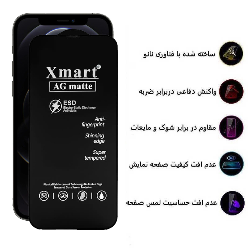 محافظ صفحه نمایش مات اپیکوی مدل Xmart Ag Matte مناسب برای گوشی موبایل اپل iphone 12/12 pro محافظ صفحه نمایش مات اپیکوی مدل Xmart Ag Matte مناسب برای گوشی موبایل اپل iphone 12/12 pro