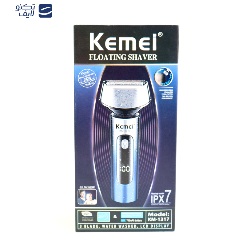 ماشین اصلاح موی صورت شارژی کیمی مدل KM-1317 ماشین اصلاح موی صورت شارژی کیمی مدل KM-1317