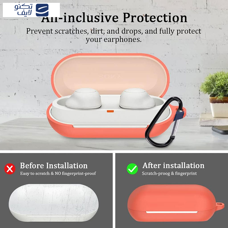 کاور مسیر مدل Silicone مناسب برای کیس هدفون بی سیم سونی WF-C500 به همراه گیره