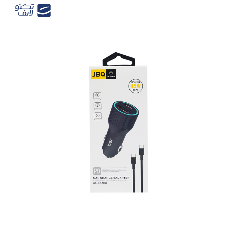 شارژر فندکی 45 وات جی بی کیو مدل CC-P8 شارژر فندکی 45 وات جی بی کیو مدل CC-P8