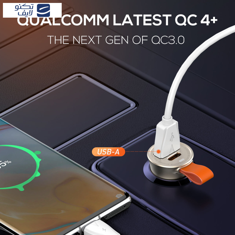 شارژر فندکی الدینیو مدل C509Q به همراه کابل USB-C شارژر فندکی الدینیو مدل C509Q به همراه کابل USB-C