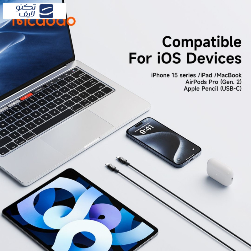 کابل USB-C مک دودو مدل 60W CA-277 طول 1.2 متر
