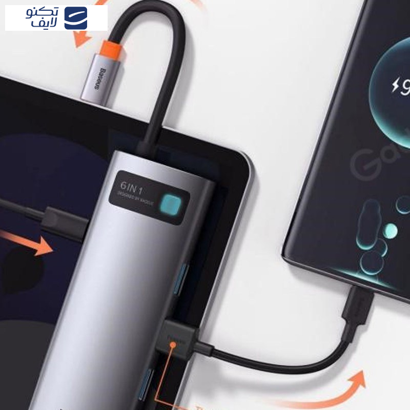 هاب 6 پورت USB-C بیسوس مدل C HUB WKWG000003