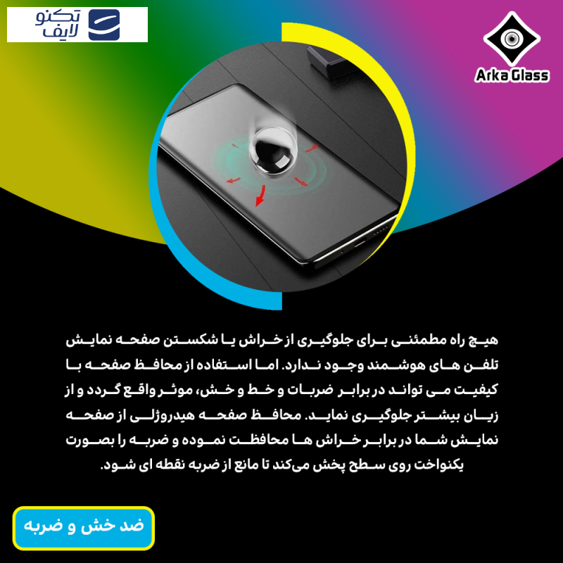 محافظ صفحه نمایش شفاف آرکا گلس مدل Tough مناسب برای گوشی موبایل موتورولا Edge 50 Pro به همراه محافظ پشت گوشی