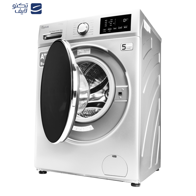 ماشین لباسشویی اتوماتیک جی پلاس مدل GWM-M822W ظرفیت 8 کیلوگرم