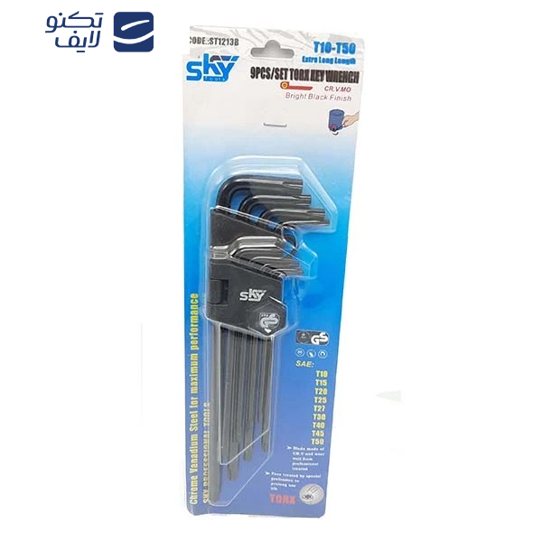 آچار آلن ستاره ای اسکای مدل کارتی AJ-SKY-ST-1213B مجموعه 9 عددی آچار آلن ستاره ای اسکای مدل کارتی AJ-SKY-ST-1213B مجموعه 9 عددی