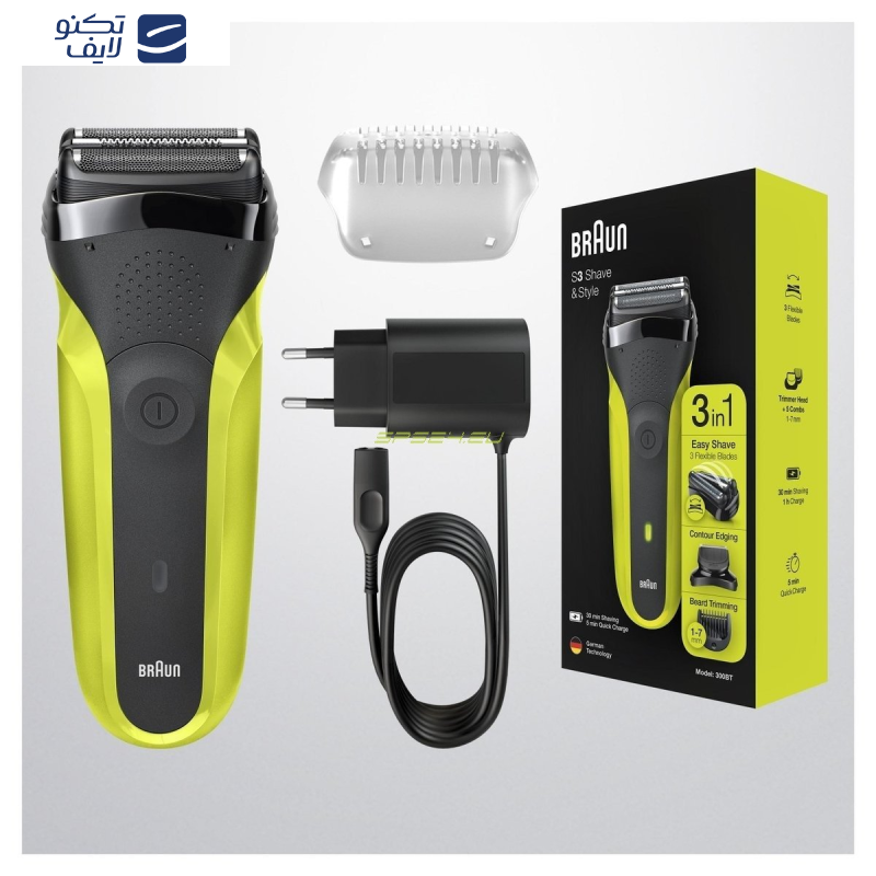 ماشین اصلاح موی صورت براون شارژی مدل S3 300BT