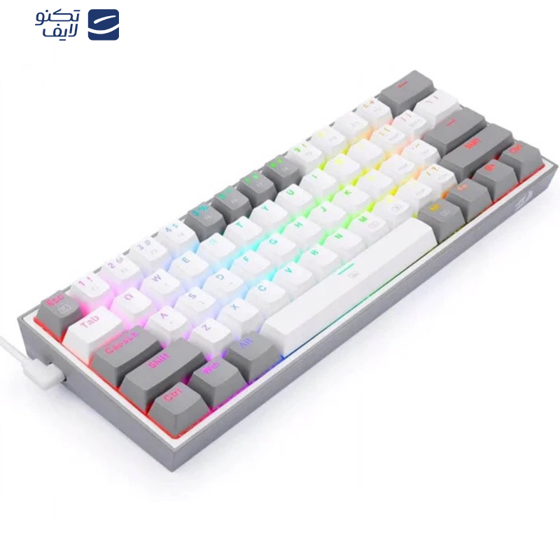 کیبورد مخصوص بازی ردراگون مدل FIZZ K617-GREY/WHITE