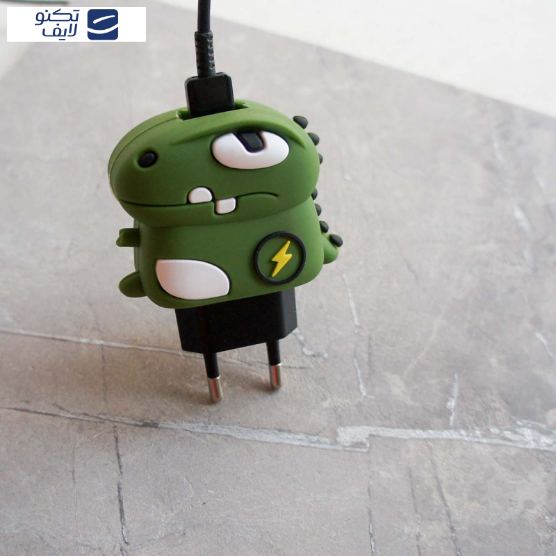 محافظ کابل مدل Cute Dragon-Cover به همراه محافظ شارژر دیواری مجموعه 4 عددی