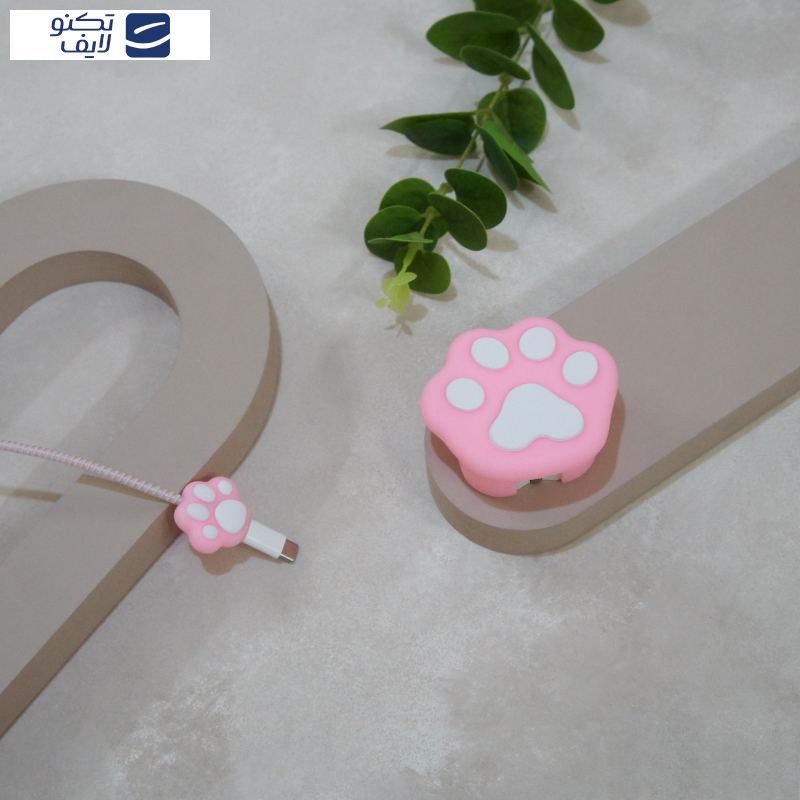 محافظ کابل وال کیس طرح پنجه به همراه محافظ شارژر دیواری مجموعه 4 عددی