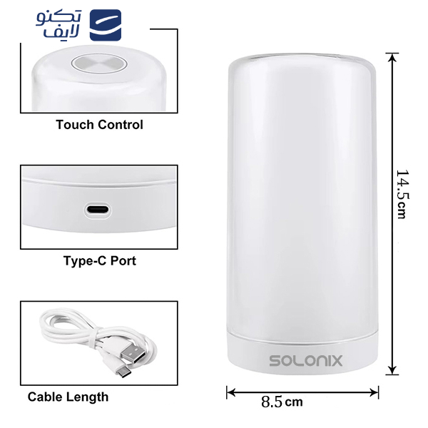 چراغ خواب سولونیکس مدل Touch Lamp کد c107 چراغ خواب سولونیکس مدل Touch Lamp کد c107