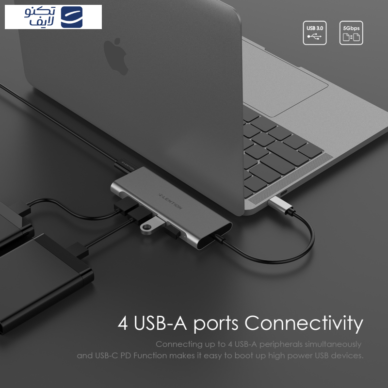 هاب 6 پورت USB-C لنشن مدل C35 هاب 6 پورت USB-C لنشن مدل C35