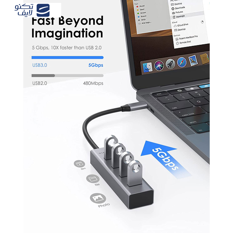 هاب 4 پورت USB-C لنشن مدل C22S هاب 4 پورت USB-C لنشن مدل C22S