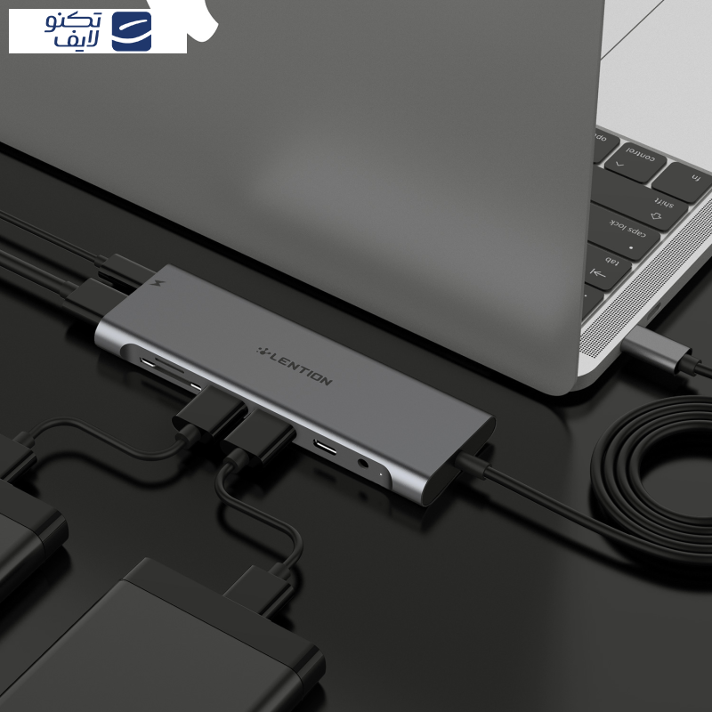 هاب 8 پورت USB-C لنشن مدل C37 هاب 8 پورت USB-C لنشن مدل C37