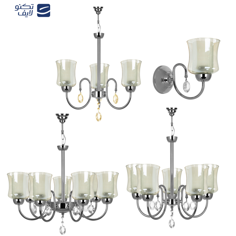لوستر آویز پنج شعله چشمه نور کد 811/5  لوستر آویز پنج شعله چشمه نور کد 811/5
