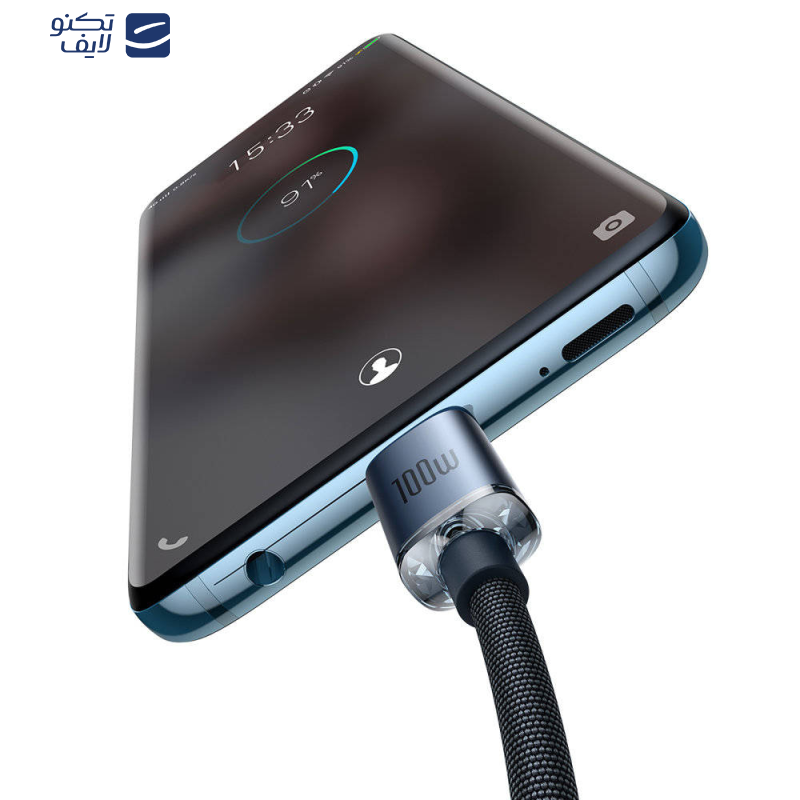 کابل USB-C باسئوس مدل Crystal Shine 100W طول 1.2 متر کابل USB-C باسئوس مدل Crystal Shine 100W طول 1.2 متر