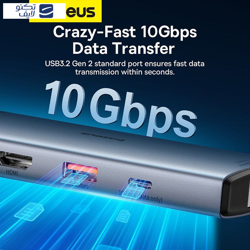 هاب 10 پورت USB-C بیسوس مدل BS-OH084 هاب 10 پورت USB-C بیسوس مدل BS-OH084