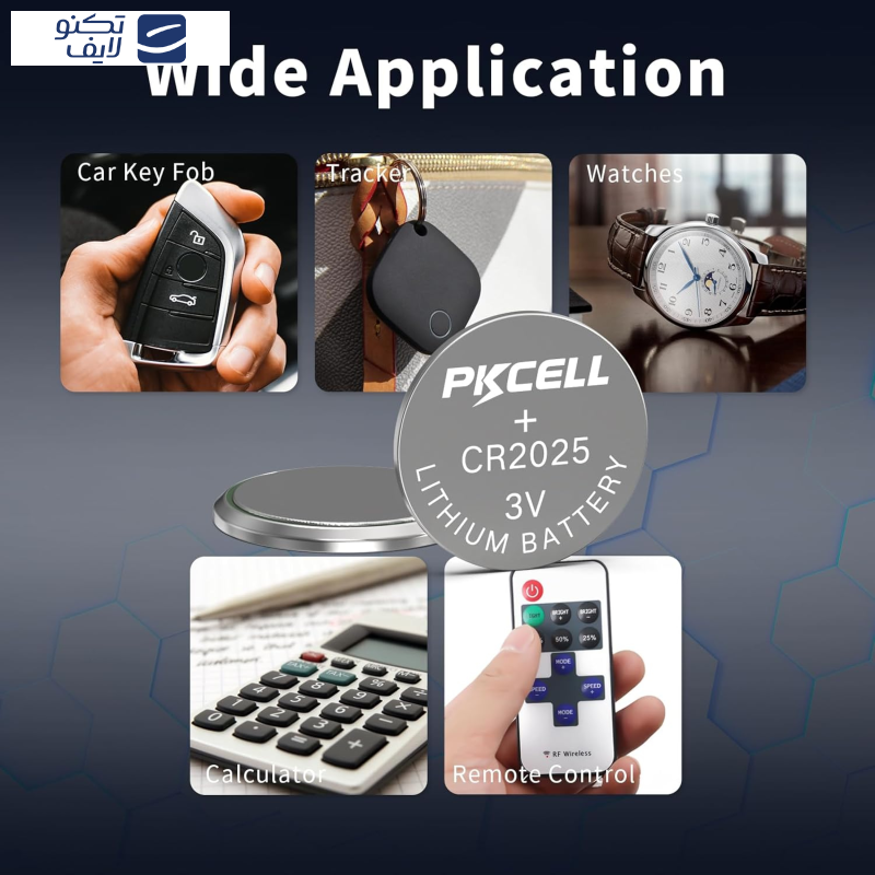 باتری سکه ای پی‌کی سل مدل  CR2025 3V Lithium Manganese بسته 6 عددی