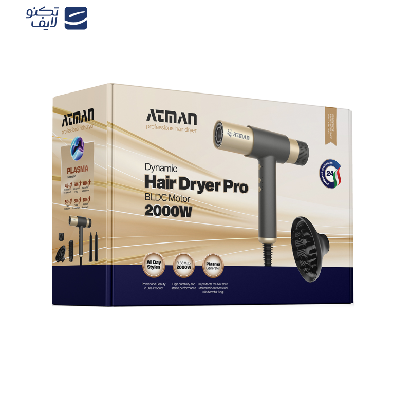 سشوار حرفهای 2000 وات آتمن مدل BY-5915 سشوار حرفهای 2000 وات آتمن مدل BY-5915