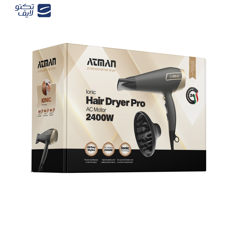 سشوار حرفهای 2400 وات آتمن مدل BY-5962 سشوار حرفهای 2400 وات آتمن مدل BY-5962