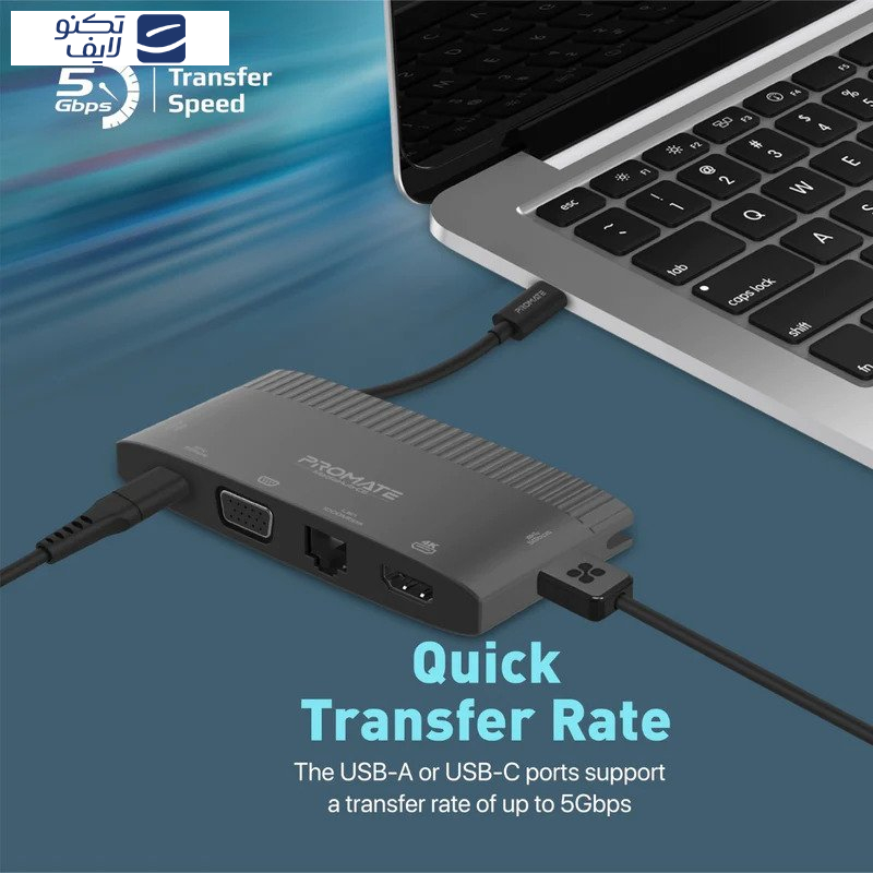 هاب 6 پورت USB-C پرومیت مدل MEDIAHUB-C6