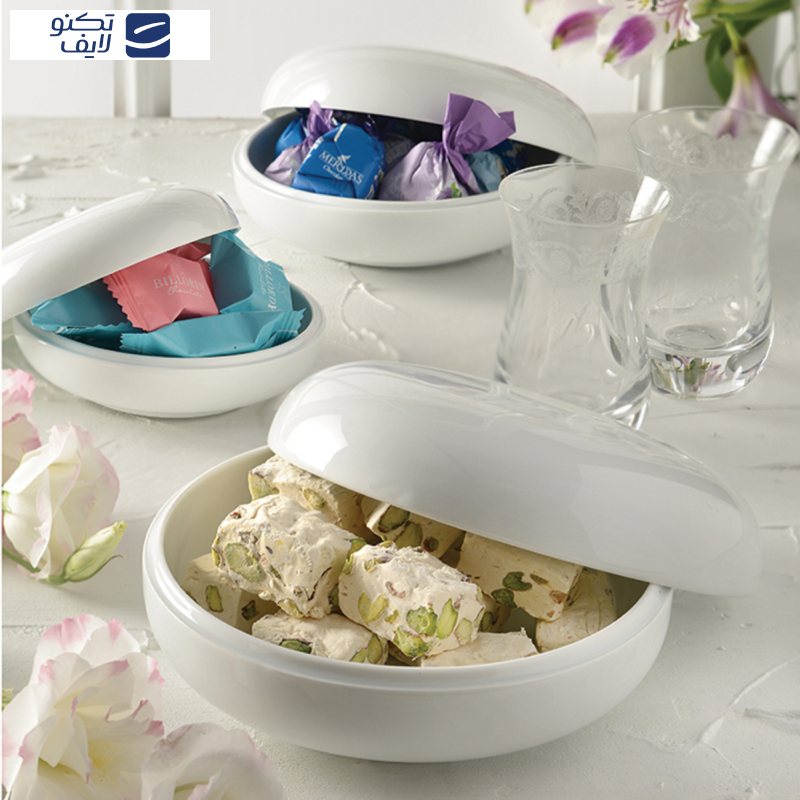 شکلات خوری چینی زرین ایران مدل 14 درجه سه سفید