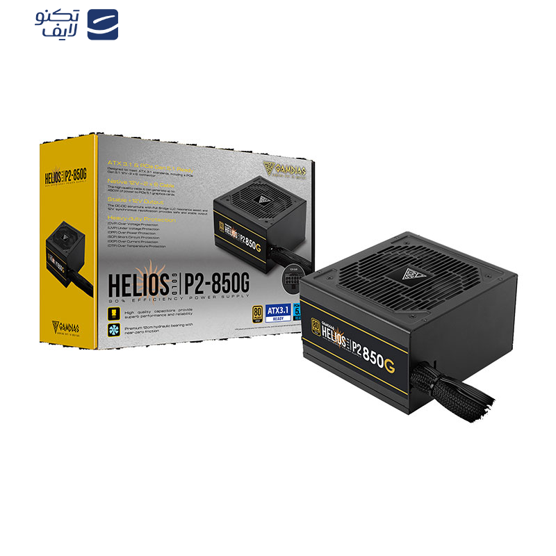 منبع تغذیه کامپیوتر 850W وات گیم دیاس مدل HELIOS P2-850G منبع تغذیه کامپیوتر 850W وات گیم دیاس مدل HELIOS P2-850G