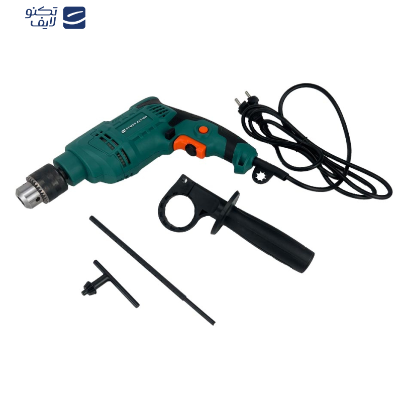 دریل چکشی 750 وات 13 میلیمتری پاوراکشن مدل ID750 دریل چکشی 750 وات 13 میلیمتری پاوراکشن مدل ID750