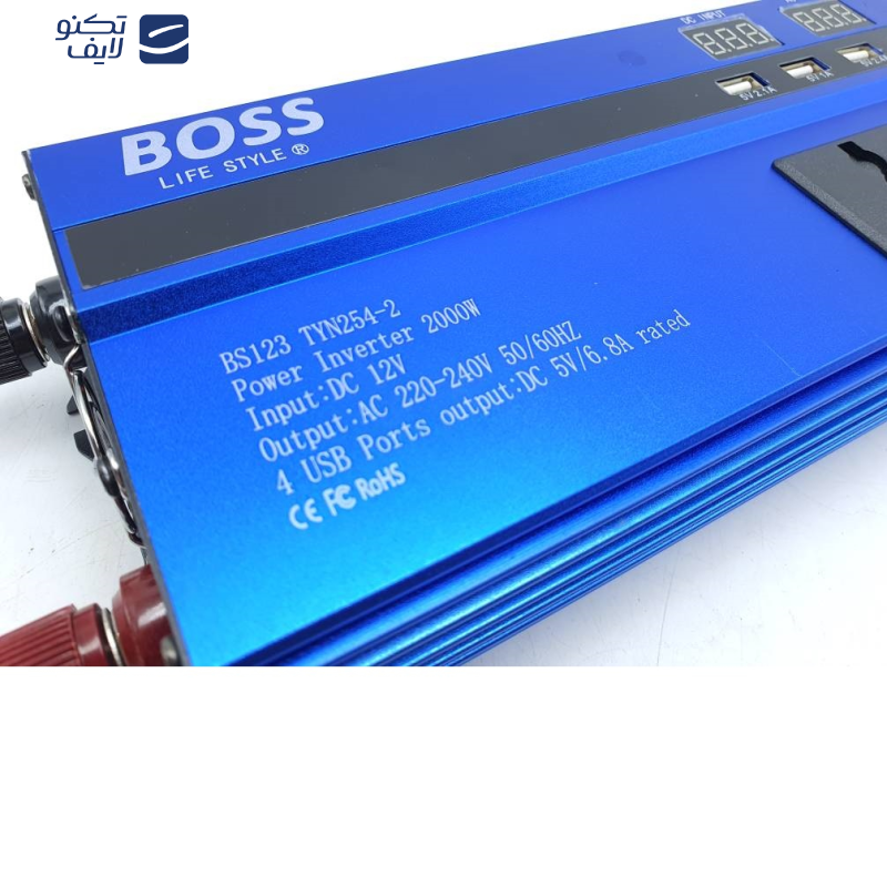 مبدل برق خودرو باس مدل BS123 TYN254-2 ظرفیت 2000 وات