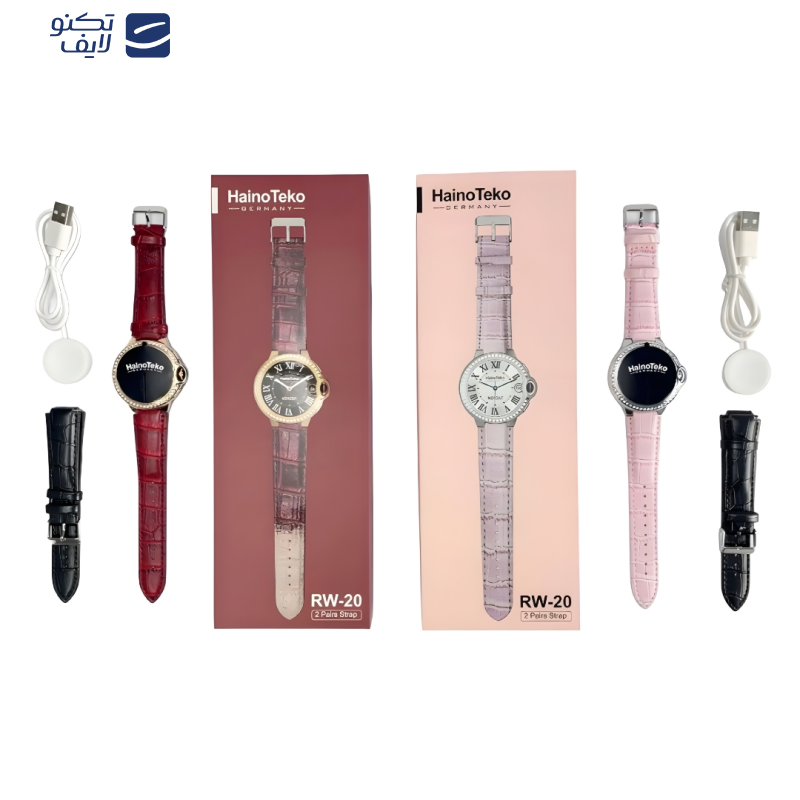 ساعت هوشمند 46 میلی متری هاینو تکو مدل RW-20 با بند چرمی