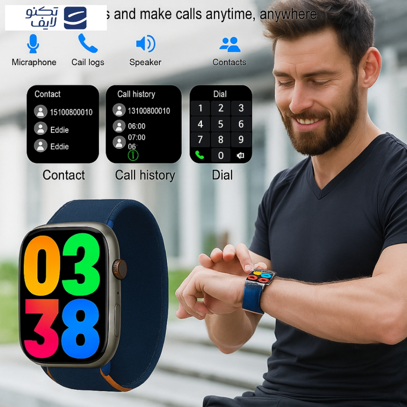ساعت هوشمند 46 میلی متری مدل M55 Pro Max با بند سیلیکونی به همراه دستبند ساعت هوشمند 46 میلی متری مدل M55 Pro Max با بند سیلیکونی به همراه دستبند