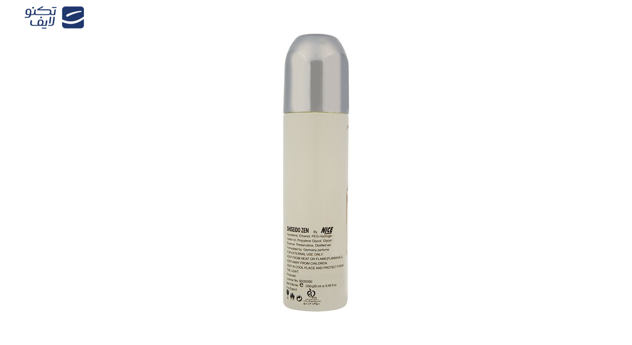 اسپری خوشبو کننده بدن زنانه نایس مدل Shiseido Zen حجم 250 میلی لیتر اسپری خوشبو کننده بدن زنانه نایس مدل Shiseido Zen حجم 250 میلی لیتر