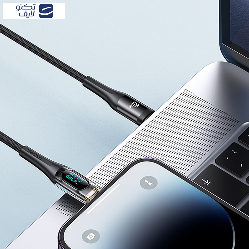 کابل تبدیل USB-C به لایتنینگ یوسمز مدل SJ589 طول 2 متر کابل تبدیل USB-C به لایتنینگ یوسمز مدل SJ589 طول 2 متر