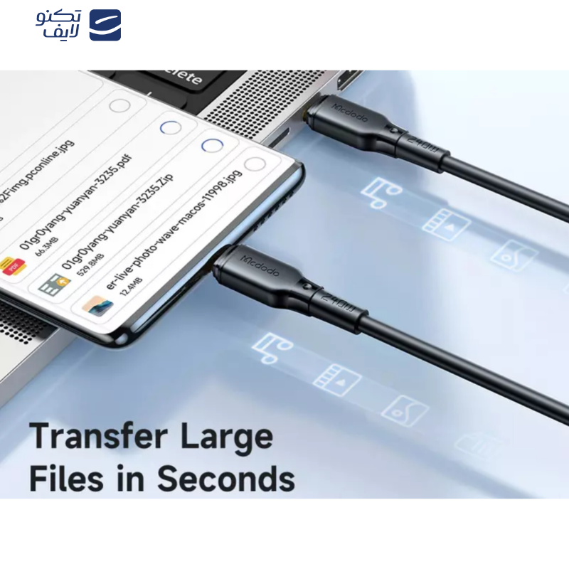 کابل تبدیل USB-C مک دودو مدل CA-3310 240w طول 1.2 متر کابل تبدیل USB-C مک دودو مدل CA-3310 240w طول 1.2 متر