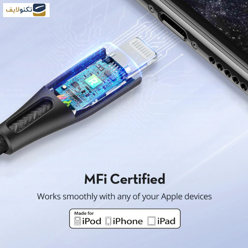 کابل تبدیل USB-C به لایتنینگ راوپاور مدل RP-CB1017 طول 1.2 متر کابل تبدیل USB-C به لایتنینگ راوپاور مدل RP-CB1017 طول 1.2 متر