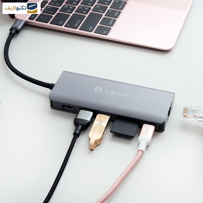 هاب 6 پورت USB-C آدام المنتس مدل CASA A01