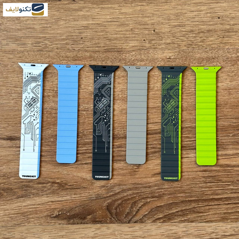 بند یانگ کیت مدل Futuristic Circuit Silicone Magentic مناسب برای اپل واچ 42/44/45/49 میلی متری بند یانگ کیت مدل Futuristic Circuit Silicone Magentic مناسب برای اپل واچ 42/44/45/49 میلی متری