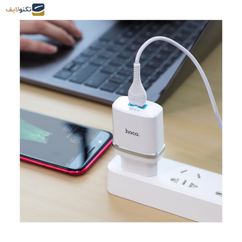 شارژر دیواری هوکو مدل C12Q به همراه کابل تبدیل microUSB شارژر دیواری هوکو مدل C12Q به همراه کابل تبدیل microUSB