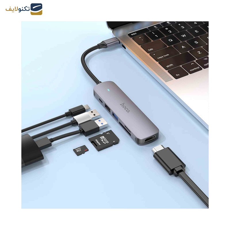 هاب 6 پورت usb-c هوکو مدل HB28 هاب 6 پورت usb-c هوکو مدل HB28